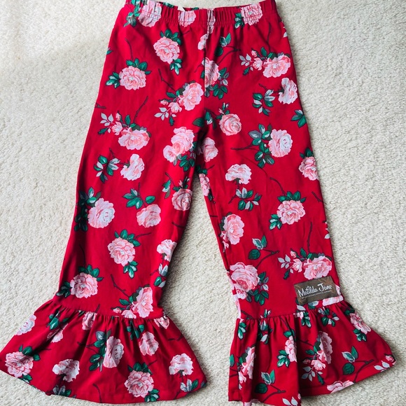 Matilda Jane Other - Matilda Jane Red, pink, rose, floral, big ruffle pants